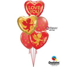 Bukiet 857 Cupid's Cutest Valentine! Qualatex #97168 97152-2 85706-3 43790-3